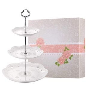 Elegant White Tiered Serving Tray